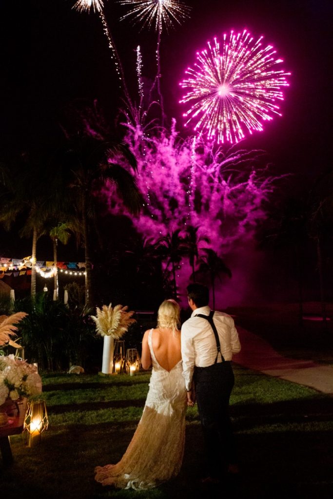 luxury wedding fireworks